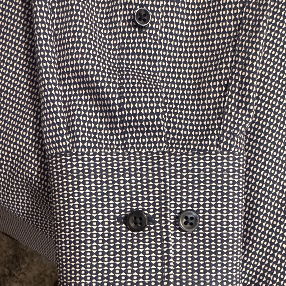 HUGO BOSS Men's Navy Geometric Dress Shirt - Picture 5 of 6